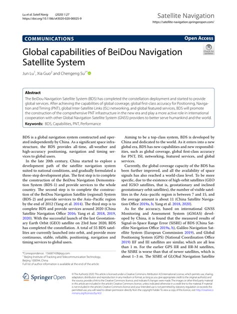 (PDF) Global capabilities of BeiDou Navigation Satellite System.